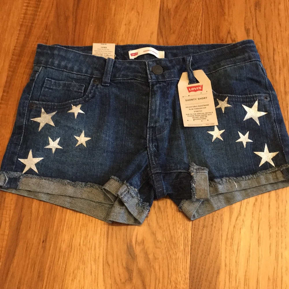 Levi's Kids Denim Shorts with Star Pattern